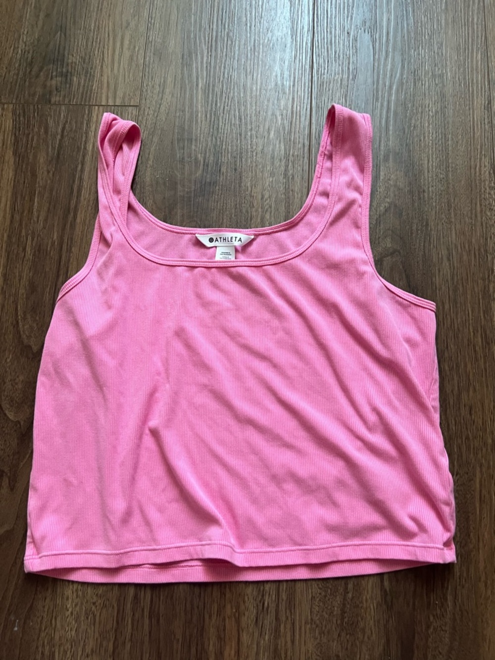 Athleta Bright Pink Ribbed Square-Neck Tank